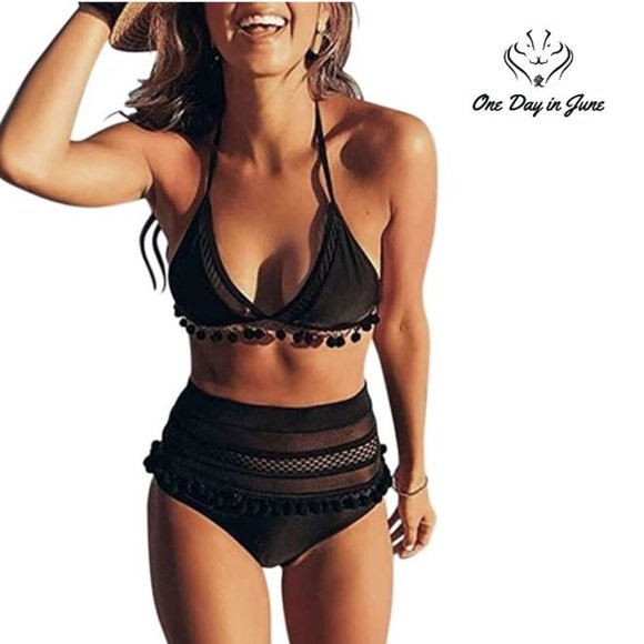 Aleumdr Other - Aleumdr High Waist Two Pieces Tassel Bikini